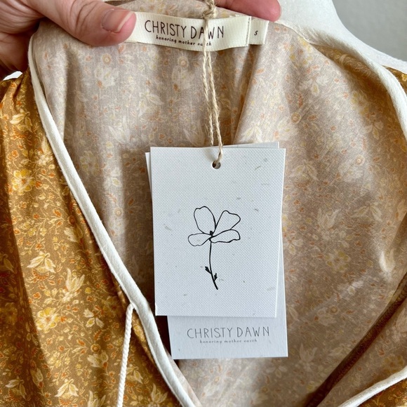 Christy Dawn The Paloma Dress in Biscotti Cosmos Floral Size Small - Picture 12 of 14